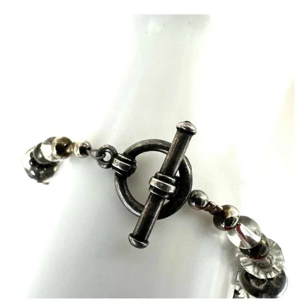 Sterling silver clear Crystal beaded bracelet